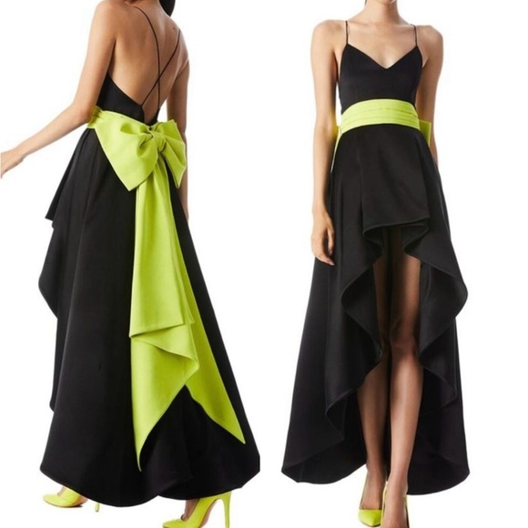 Alice + Olivia Dresses & Skirts - NWOT Alice Olivia Joss bow high low black gown size 12